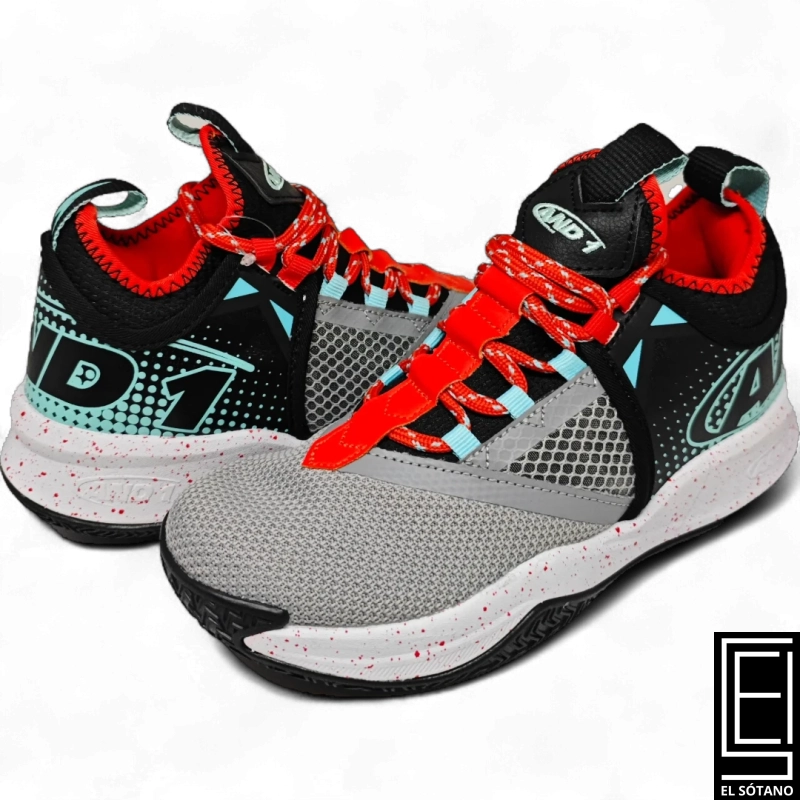 Zapatos And 1 Charge Ad90114Bnbr Gris Rojo Azul Blanco Negro