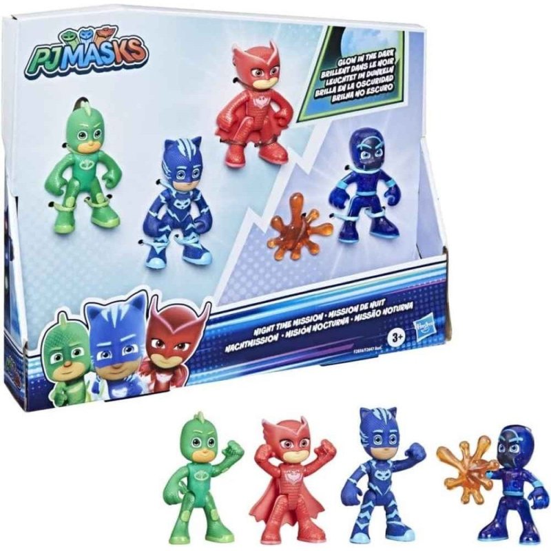 Figuras De Pj Masks Que Brillan En La Oscuridad Set 4 Figuras Hasbro