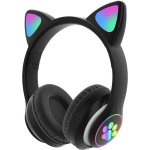 Auriculares Con Orejas De Gato Con Luces Led Bluetooth Y Puerto Para Tarjetas Micro Sd