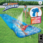 Nerf Super Soaker Blast Tobogán Acuático Para Exteriores De 16 Pies Para Niños, Incluye Lanzador De Agua Adicional.