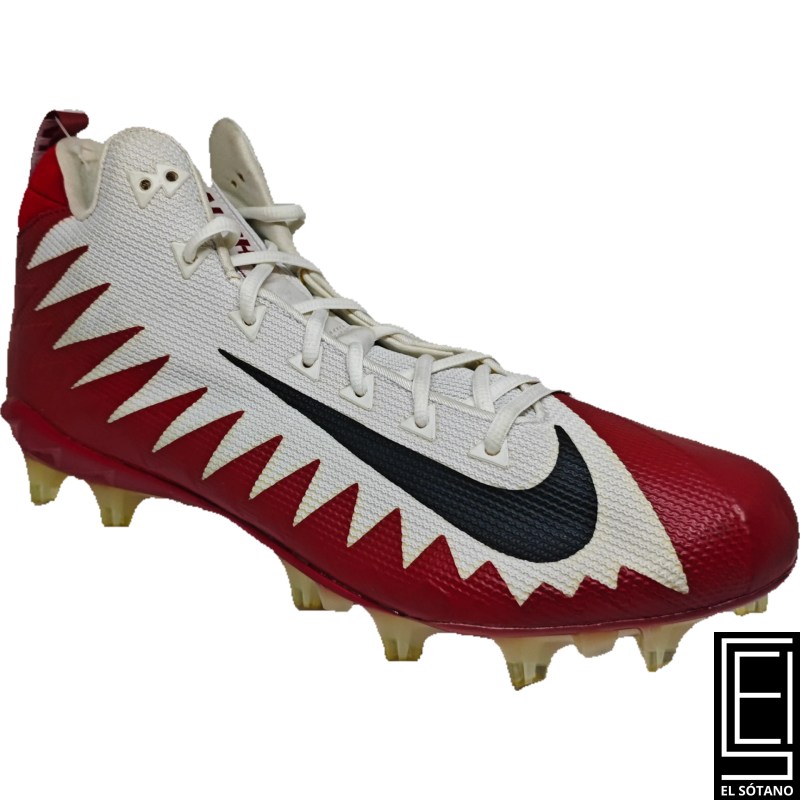 Tacos Nike Alpha Menace Pro Mid Football Cleats Red White Futbol Americano