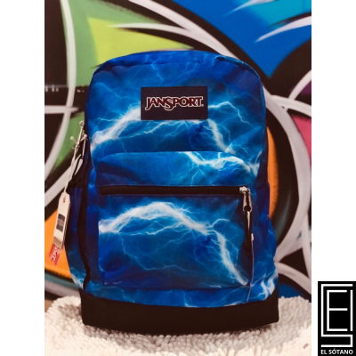 Bolso Morral Jansport Electric Bolts Rayos Azules
