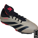 Tacos Adidas Predator De La Colección Vivid Horizon En Color Platino Metálico Negro Y Rojo