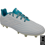 Tacos Adidas Copa Pure3 Fg En Color Blanco Con Detalles En Azul Turquesa