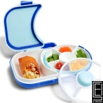 Lonchera Porta Comida Fiambrera Gobe Kids 2 En 1 Estilo Bento Con Compartimento Giratorio Para Snacks Blueberry Blue 726 G