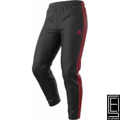 Pantalón Deportivo Adidas Essentials Aeroready Negro Detalles Rojos