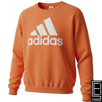 Sueter Adidas Essentials Big Logo Fleece Cuello Redondo Naranja
