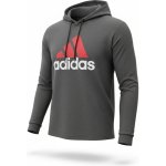 Sueter Adidas Essentials Gris Logo Rojo