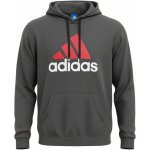 Sueter Adidas Essentials Gris Logo Rojo