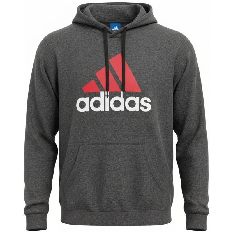 Sueter Adidas Essentials Gris Logo Rojo Sueter Adidas Essentials Gris Logo Rojo