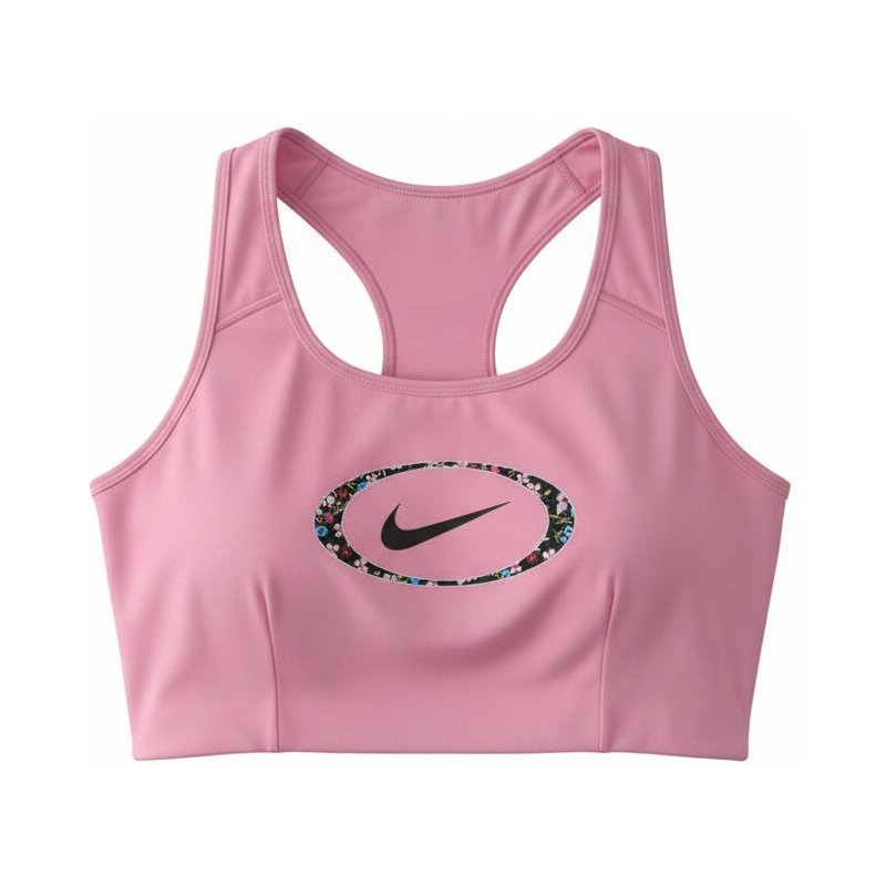 Top Nike Swoosh Rosa Con Un Logotipo Floral Top Nike Swoosh Rosa Con Un Logotipo Floral