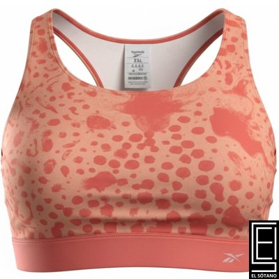 Top Reebok Modern Safari Bralette De Color Naranja Con Estampado Animal