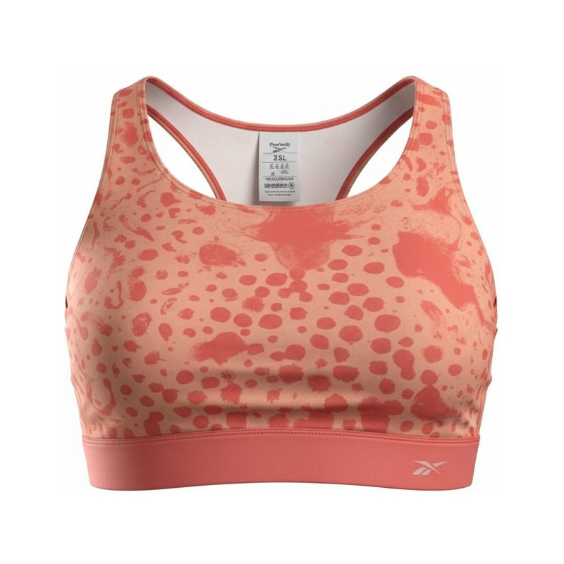 Top Reebok Modern Safari Bralette De Color Naranja Con Estampado Animal