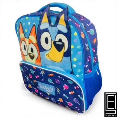 Bolso Morral Bluey Y Bingo En Relieve 3D