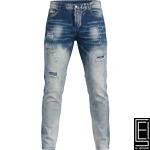 Pantalón Dsquared2 Azul Claro Con Efecto Desgastado Y Roturas