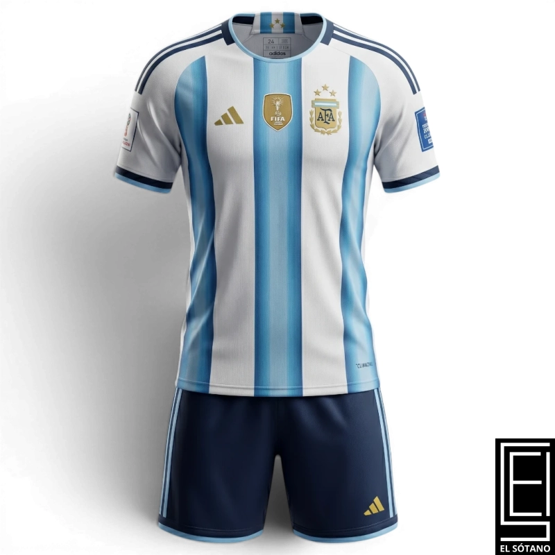 Franela Short Conjunto Mundial De Futbol Jugador Argentina