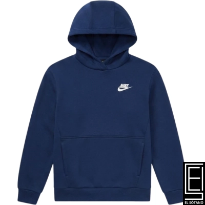 Sueter Con Capucha Nike Sportswear Club Fleece Kids En Azul Marino