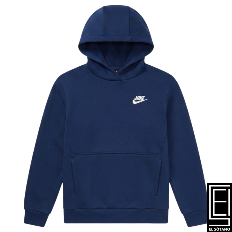 Sueter Con Capucha Nike Sportswear Club Fleece Kids En Azul Marino